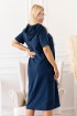 Granatowa sukienka plus size z wiązaniem na dekolcie - Siena