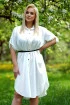 Biała sukienka koszulowa z paskiem - Nadina