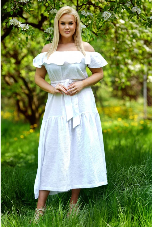 biała bawełniana sukienka hiszpanka plus size