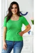 Zielona bluzka prążkowana (bawełna) - Cheryl