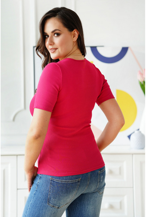 różowa bluzka w dużych rozmiarach