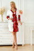 Biała sukienka w czerwone róże z dekoltem V - Chiara
