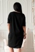 Bawełniana czarna sukienka z dekoltem V w panterkę - Felisa