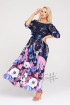 Granatowa sukienka maxi z kwiatowym dołem - PANDORA