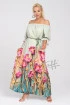 Jasnozielona sukienka maxi z kwiatowym dołem - PANDORA
