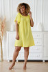 Żółta sukienka hiszpanka z delikatnym wytłaczanym wzorkiem - Emi