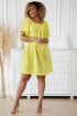 Żółta sukienka hiszpanka z delikatnym wytłaczanym wzorkiem - Emi