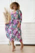 Morska sukienka z siateczki w fioletowo-różowe kwiaty - Sintia
