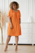 Pomarańczowa sukienka hiszpanka z delikatnym wytłaczanym wzorkiem - Emi