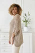 Beżowy ażurowy sweterek z obniżoną linią ramion - Cristina