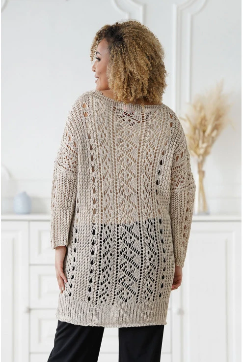 beżowy sweter na lato duże rozmiary