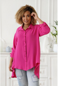 Różowa długa koszula z dłuższym tyłem - Moli