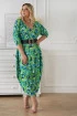Oversizowa sukienka maxi w zielono-niebieski wzór - Chillout