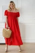 Czerwona sukienka hiszpanka z bufiastym rękawem - Didi
