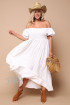 Biała sukienka hiszpanka z krótkim bufiastym rękawem - Didi