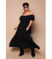 Czarna sukienka hiszpanka z krótkim bufiastym rękawem - Didi