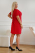 Czerwona sukienka oversize z dekoltem V - DOLORES