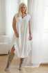 Biała sukienka z asymetrycznym dołem i falbanką - Ledd