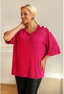 Różowa bluzka oversize z guziczkami - Nomi