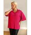 Różowa bluzka oversize z guziczkami - Nomi