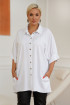 Biała koszula LEN-WISKOZA oversize z rękawem 3/4 - Toshia