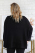 Czarny sweter z grubym splotem i obniżoną linią ramion - Ardea