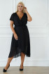 Czarna szyfonowa sukienka z kopertowym dekoltem - Selin