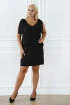 Czarna sukienka z imitacją bluzki z wiązaniem - Clerin