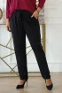 Czarne wiskozowe spodnie z gumką i wiązaniem w pasie - Carlys