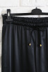Czarne eleganckie satynowe spodnie ze ściągaczami - VIVIANE