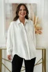 Biała koszula oversize z ukrytymi guzikami - Monice