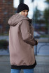 Zimowa kurtka z kapturem i ozdobną naszywką - kolor fango - Skye