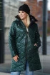 Ciepły, zimowy butelkowy płaszcz z wzorem w pepitkę - Selena
