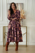 Fioletowa rozkloszowana sukienka w kwiaty - Synthia