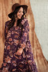 Fioletowa rozkloszowana sukienka w kwiaty - Synthia