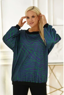 Fioletowo-zielona bluza oversize z wzorem - Nelly