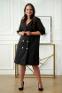 Czarna sukienka z piórkami o kroju marynarki z wiązaniem - Merill