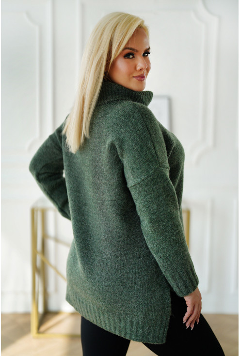 Tył ciemnozielonego sweterka w sklepie XL-ka.pl