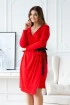 Czerwona sukienka z wiązaniem w talii - Manuela