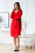 Czerwona sukienka z wiązaniem w talii - Manuela