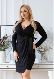 Czarna sukienka z wiązaniem w talii - Manuela
