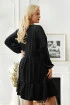Czarna welurowa sukienka z dekoltem V i marszczeniem pod biustem - Cloe