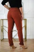 Eleganckie spodnie z imitacją kieszeni w rudym kolorze - Aimie