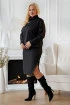 Czarny prążkowany komplet damski (bluzka i spódnica) - Daria