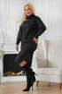Czarny prążkowany komplet damski (bluzka i spódnica) - Daria