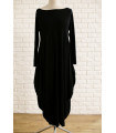 Długa czarna sukienka z długim rękawem - Masti