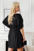 Czarna błyszcząca tunika/sukienka z wiązaniem w talii - Irmina