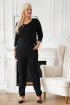 Czarne materiałowe spodnie z ozdobnymi guzikami - France