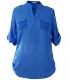 Niebieska-chabrowa bluzka wizytowa plus size - IDA