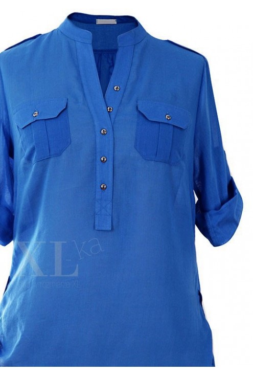 Niebieska-chabrowa bluzka wizytowa IDA